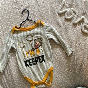 12m “I’m a keeper” Harry Potter Long Sleeve Onesie